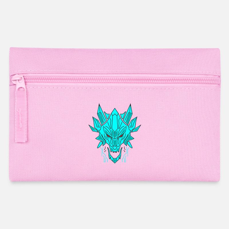 Geometrischer Eisdrache Kopf - Federtasche - Rosa