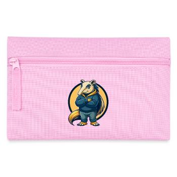 Ameisenbär Kawaii Maskottchen Cartoon Clipart Logo Abzeichen - Federtasche - Rosa - Vorne