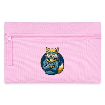 Arktischer Fuchs Kawaii Maskottchen Cartoon Clipart-Logo - Federtasche - Rosa - Vorne
