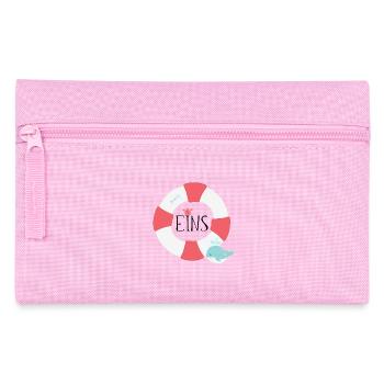 1er Anniversaire, Un, Premier, Baleine, Anniversaire, Mer - Trousse - rose - Devant