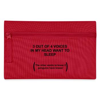 3 out of 4 votes in menem Kopf want to sleep... - Pencil Case - red - Front