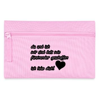 Liebeserklärung Liebe, Sprüche, Geschenk - Federtasche - Rosa - Vorne