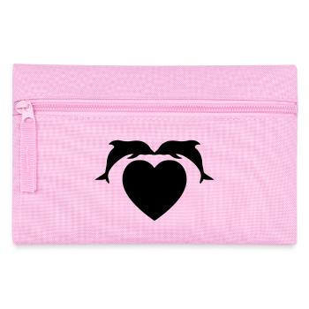 dolphin_love_f1 - Pencil Case - pink - Front