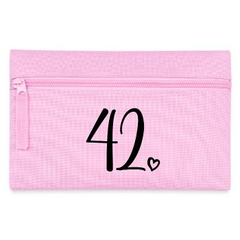 Cute Number 42, 42 Years Old, 42nd Birthday Gift - Pencil Case - pink - Front