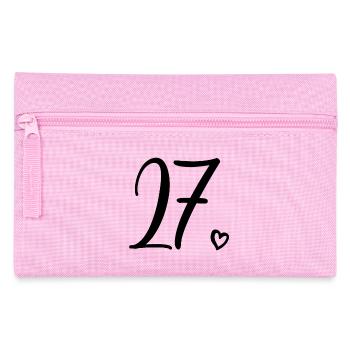 Cute Number 27, 27 Years Old, 27th Birthday Gift - Pencil Case - pink - Front