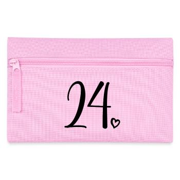 Cute Number 24, 24 Years Old, 24th Birthday Gift - Pencil Case - pink - Front