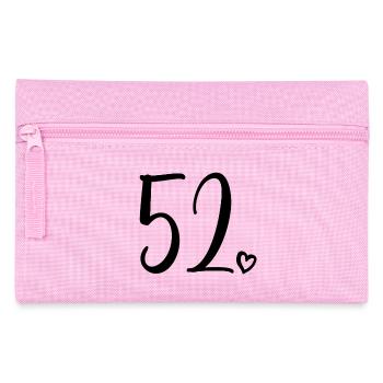 Süße Nummer 52, 52 Jahre alt, Geschenk zum 52. Geburtstag - Federtasche - Rosa - Vorne