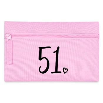 Süße Nummer 51, 51 Jahre alt, Geschenk zum 51. Geburtstag - Federtasche - Rosa - Vorne