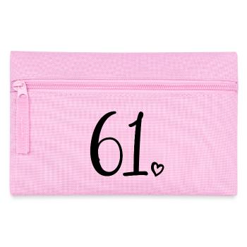 Cute Number 61, 61 Years Old, 61st Birthday Gift - Pencil Case - pink - Front