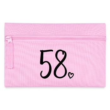 Cute Number 58, 58 Years Old, 58th Birthday Gift - Pencil Case - pink - Front