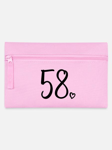Süße Nummer 58, 58 Jahre alt, Geschenk zum 58. Geburtstag - Federtasche - Rosa