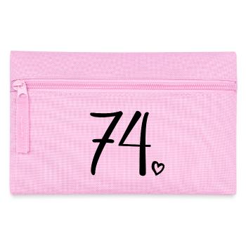 Cute Number 74, 74 Years Old, 74th Birthday Gift - Pencil Case - pink - Front