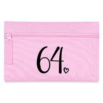 Cute Number 64, 64 Years Old, 64th Birthday Gift - Pencil Case - pink - Front
