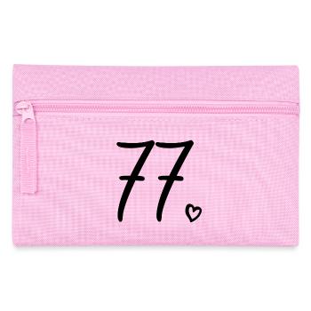 Mignon numéro 77, 77 ans, cadeau de 77e anniversaire - Trousse - rose - Devant
