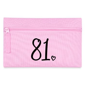 Süße Nummer 81, 81 Jahre alt, 81. Geburtstag Geschenk - Federtasche - Rosa - Vorne