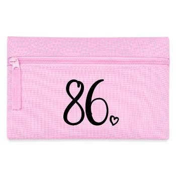 Süße Nummer 86, 86 Jahre alt, Geschenk zum 86. Geburtstag - Federtasche - Rosa - Vorne