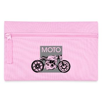 moto motorcycle icon biker logo garage graphic icon - Pencil Case - pink - Front