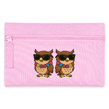 eule blumenkette 2 - Federtasche - Rosa - Vorne