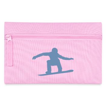 Snowboarder Silhouette Winter Sport Schnee - Federtasche - Rosa - Vorne