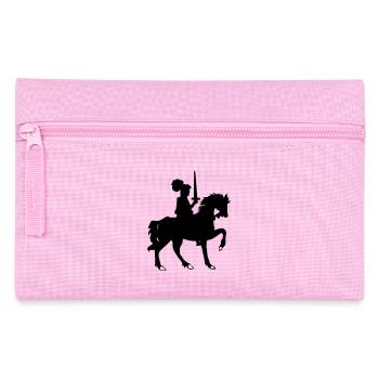 Ritter mit Schwert und Pferd - Federtasche - Rosa - Vorne