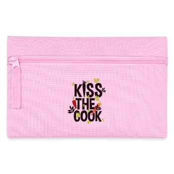 Embrassez le cuisinier - Avec l'amour et la cuisine chemise de cuisson - Trousse - rose - Devant