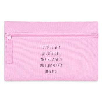cooler schlauer Fuchs Füchse Spruch - Federtasche - Rosa - Vorne