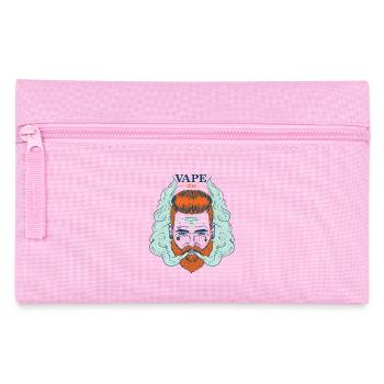 Vaper rauchender bärtiger Hipster - Federtasche - Rosa - Vorne