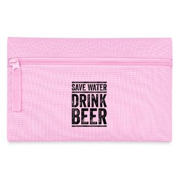 SAVE WATER DRINK BEER funny beer shirt gift - Pencil Case - pink - Front