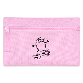 Schaf auf Skateboard - Federtasche - Rosa - Vorne