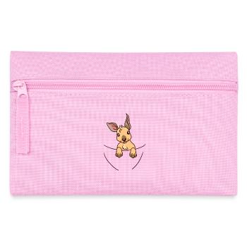 Kangourou Animaux Enfants Wild Australia Zoo Bébé Mignon - Trousse - rose - Devant