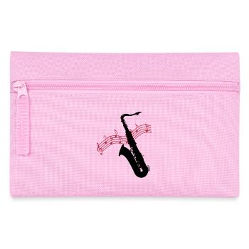 Saxofon / Noten - Federtasche - Rosa - Vorne
