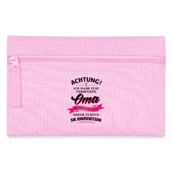 Achtung! verrückte Oma Verwandte Familie Kind - Federtasche - Rosa - Vorne