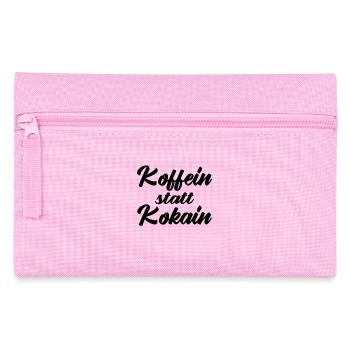 Kaffee Spruch lustig - Koffein statt Kokain - Federtasche - Rosa - Vorne