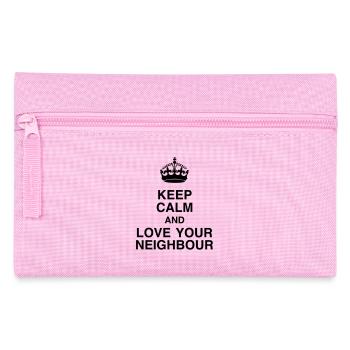Nachbar / Nachbarschaft / Nachbarin / Haus - Federtasche - Rosa - Vorne