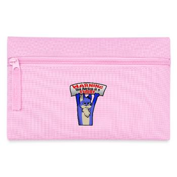 Warning this person is a furry - Pencil Case - pink - Front