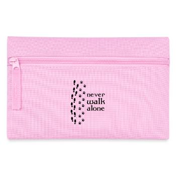559 dog never walk alone b - Pencil Case - pink - Front
