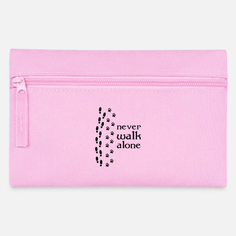 559 Hund never walk alone b - Federtasche - Rosa