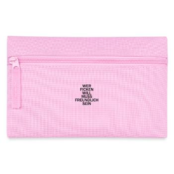 Wer ficken will muss freundlich sein - Federtasche - Rosa - Vorne