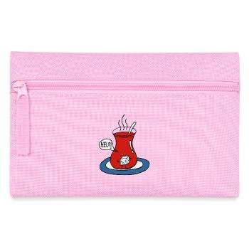 Zuckerwürfel-Drama im Glas türkischer Tee - Federtasche - Rosa - Vorne