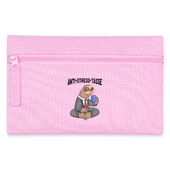 Anti Stress Tasse Faultier Kaffee Büroleben - Federtasche - Rosa - Vorne