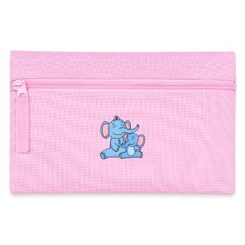 Eléphant Famille Frères et sœurs - Trousse - rose - Devant