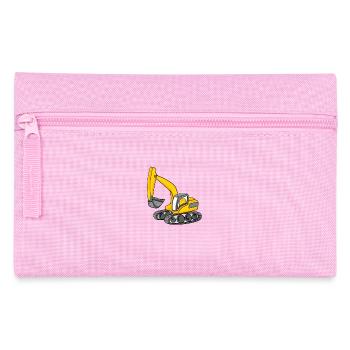 Excavator construction site heavy machinery gift - Pencil Case - pink - Front