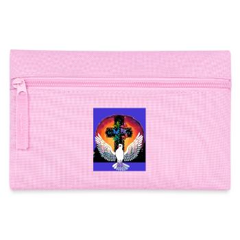 Finsternis Friedenstaube Jesus Kreuz Erlösung Tod - Federtasche - Rosa - Vorne