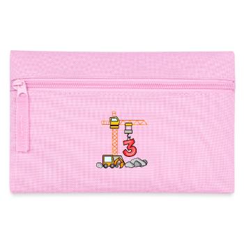 Enfants t-shirts d’anniversaire Bagger 3 Jeune Chantier 3 - Trousse - rose - Devant