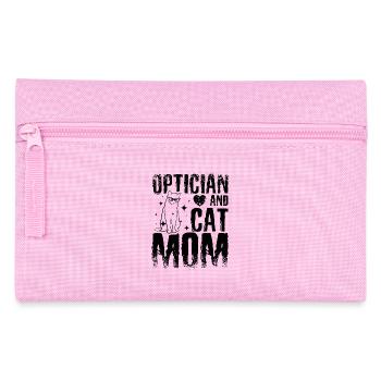 Optician and cat mom - Federtasche - Rosa - Vorne
