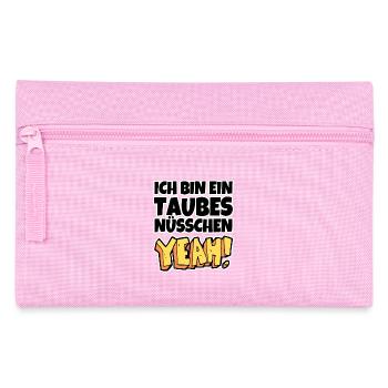 Ich bin ein taubes Nüsschen yeah Spruch Fernsehen - Federtasche - Rosa - Vorne