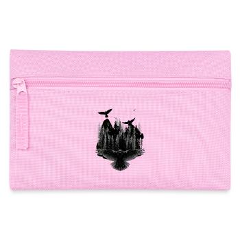 Fantasy Dark Wildtiere Vögel Natur Wildnis - Federtasche - Rosa - Vorne
