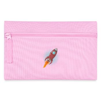 Comic Rakete Raumschiff Weltall Flugkörper - Federtasche - Rosa - Vorne