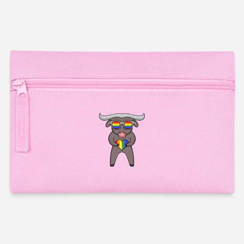 LGBT Tier Ochse Regenbogen - Federtasche - Rosa