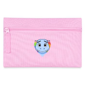 LGBT Tier Nilpferd Regenbogen Herz - Federtasche - Rosa - Vorne